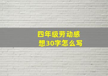 四年级劳动感想30字怎么写