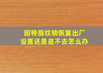 因特指纹锁恢复出厂设置还是进不去怎么办