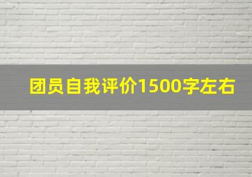 团员自我评价1500字左右