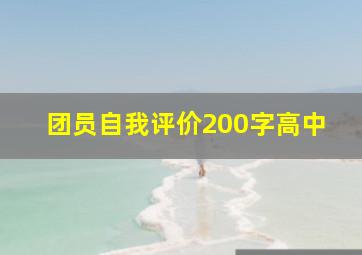 团员自我评价200字高中