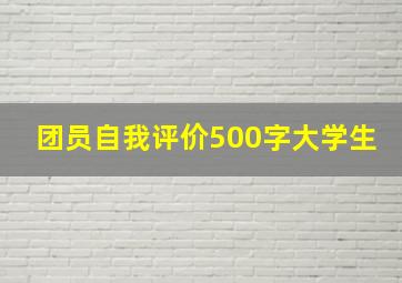 团员自我评价500字大学生