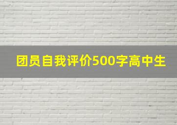 团员自我评价500字高中生