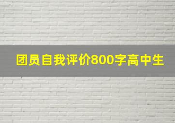 团员自我评价800字高中生