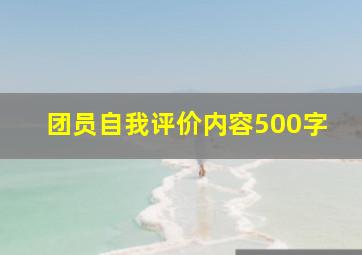 团员自我评价内容500字