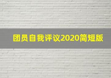 团员自我评议2020简短版