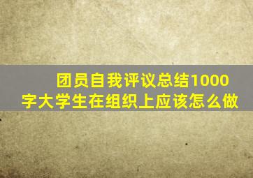 团员自我评议总结1000字大学生在组织上应该怎么做