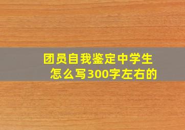 团员自我鉴定中学生怎么写300字左右的