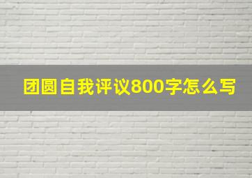 团圆自我评议800字怎么写