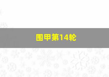 围甲第14轮