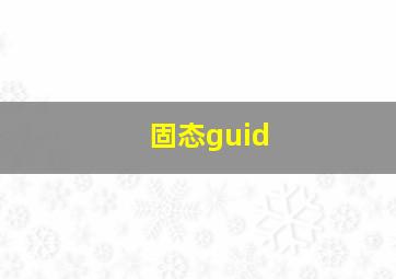 固态guid