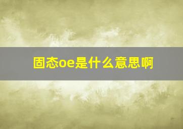 固态oe是什么意思啊