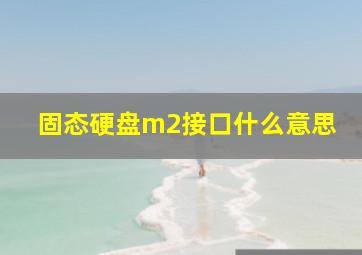 固态硬盘m2接口什么意思