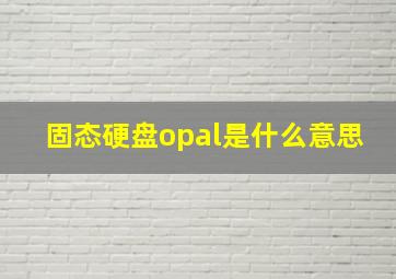 固态硬盘opal是什么意思