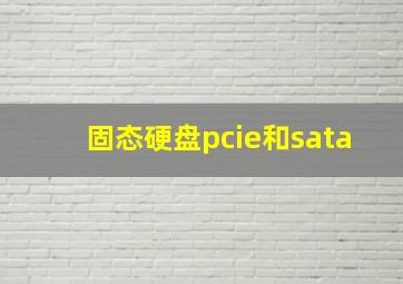 固态硬盘pcie和sata