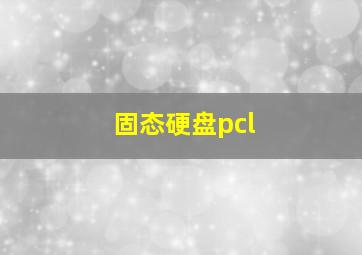 固态硬盘pcl