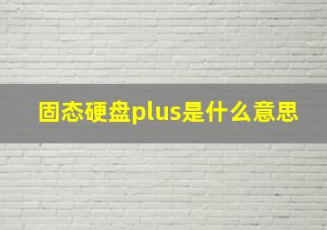 固态硬盘plus是什么意思