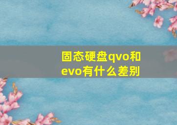 固态硬盘qvo和evo有什么差别