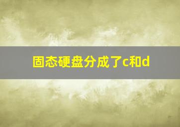 固态硬盘分成了c和d