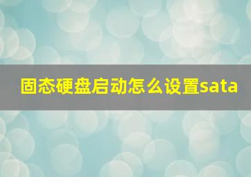 固态硬盘启动怎么设置sata