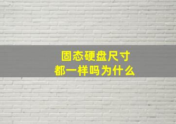 固态硬盘尺寸都一样吗为什么