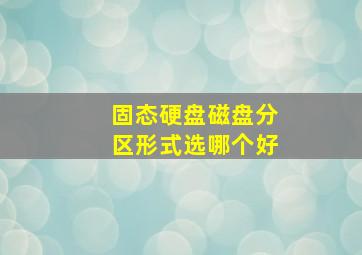 固态硬盘磁盘分区形式选哪个好