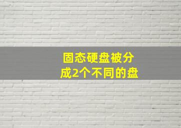 固态硬盘被分成2个不同的盘