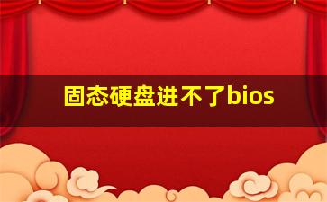 固态硬盘进不了bios