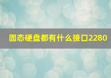 固态硬盘都有什么接口2280