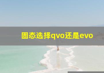 固态选择qvo还是evo