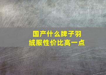 国产什么牌子羽绒服性价比高一点