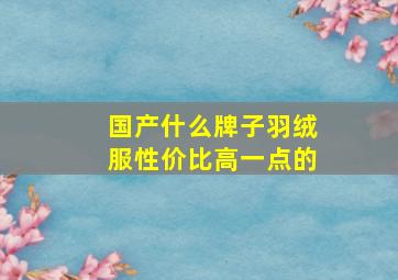 国产什么牌子羽绒服性价比高一点的