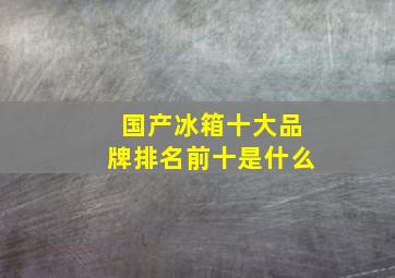 国产冰箱十大品牌排名前十是什么