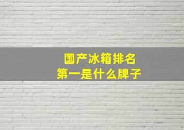 国产冰箱排名第一是什么牌子