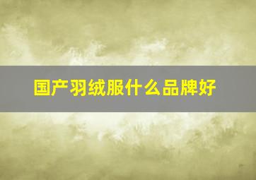 国产羽绒服什么品牌好