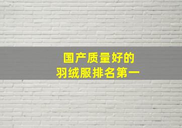 国产质量好的羽绒服排名第一