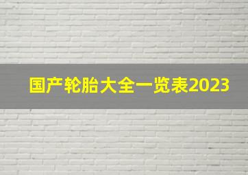 国产轮胎大全一览表2023