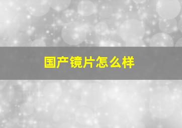 国产镜片怎么样