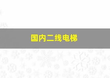 国内二线电梯