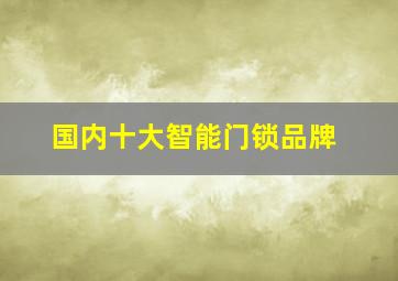 国内十大智能门锁品牌