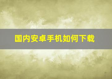 国内安卓手机如何下载