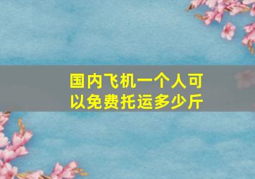 国内飞机一个人可以免费托运多少斤