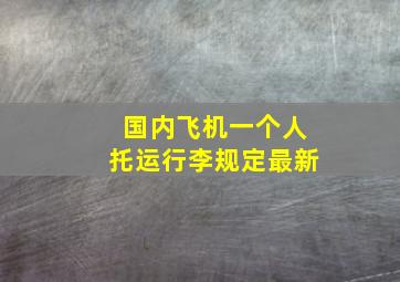 国内飞机一个人托运行李规定最新