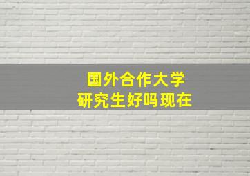 国外合作大学研究生好吗现在