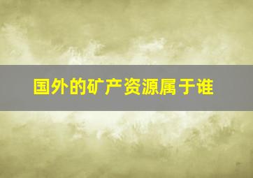 国外的矿产资源属于谁