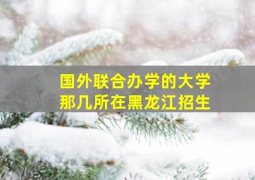 国外联合办学的大学那几所在黑龙江招生