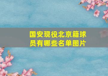 国安现役北京籍球员有哪些名单图片