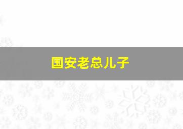 国安老总儿子