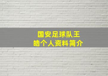 国安足球队王皓个人资料简介