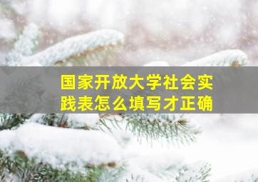 国家开放大学社会实践表怎么填写才正确