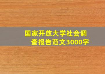 国家开放大学社会调查报告范文3000字